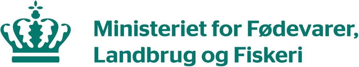 Logo for Ministeriet for Fødevarer, Landbrug og Fiskeri. 